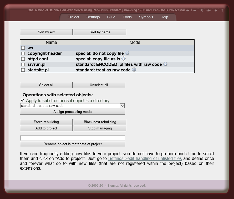 Assigning modes to files